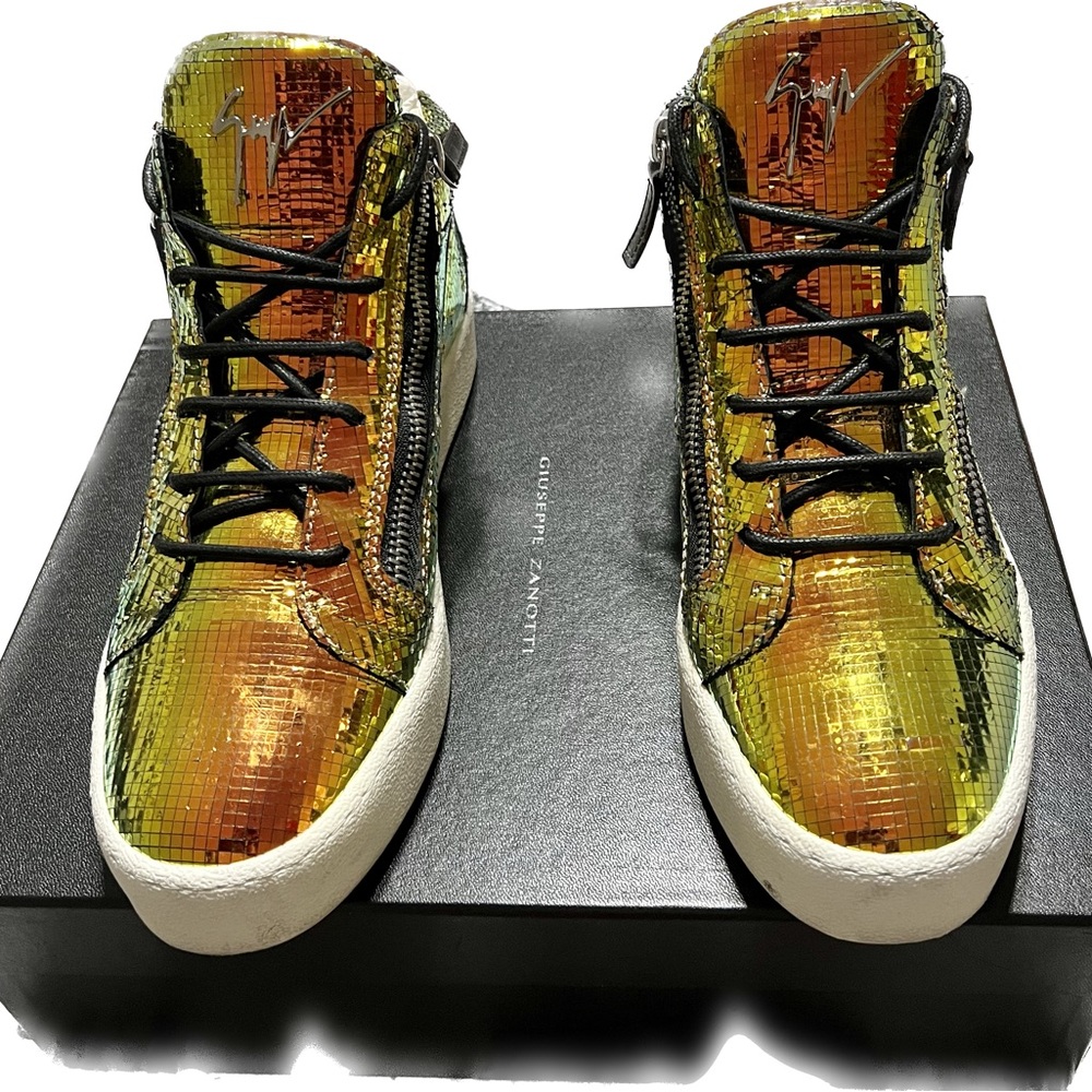 GIUSEPPE ZANOTTI high top metallic sheen sneakers